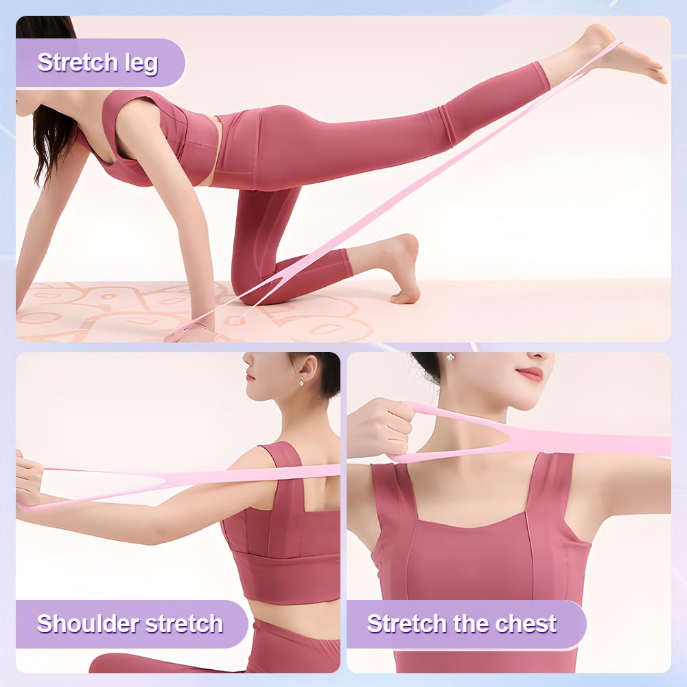 3pc Figure 8 Resistance Band, Arm Back Shoulder Exercise Bands, Elastic Rope Stretch Fitness Band, 8 Shaped Stretch Band for Chest Expander, Yoga Gym Fitness Pulling Rope
