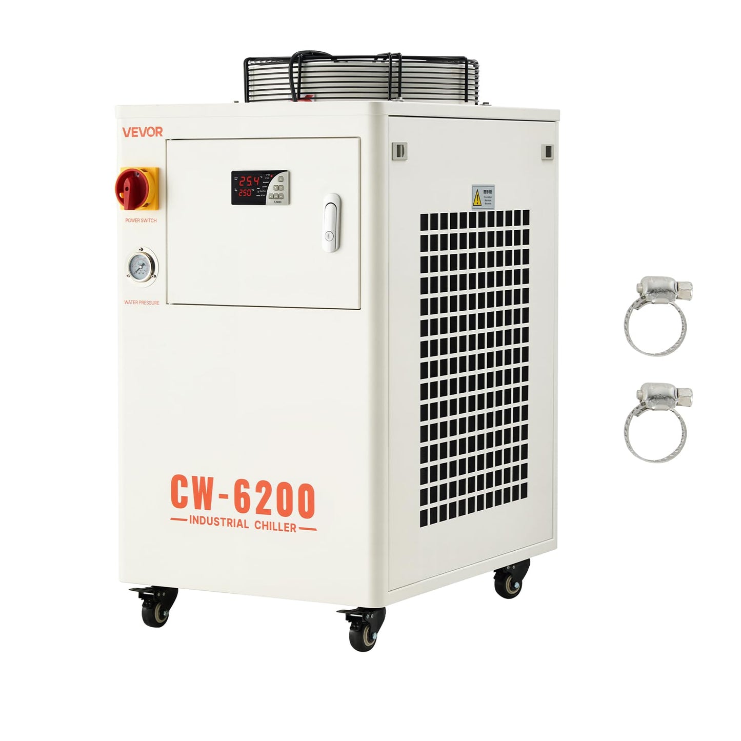 VEVOR Industrial Water Chiller, 17,060 BTU/h, Industrial Water Cooler Cooling System with Compressor, 3.96  Gal Tank Capacity, 18.5 GPM Max Flow Rate, for CO2 Laser Tube Engraving & Cutting Machine