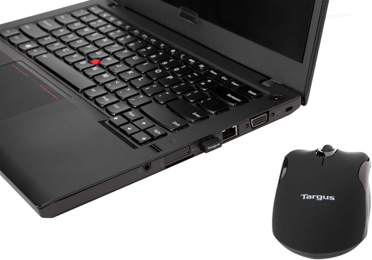 2.5-Foot (AMU75US) Targus Compact Mouse with Blue Trace Technology for Tracking and Retractable USB Cord, Black