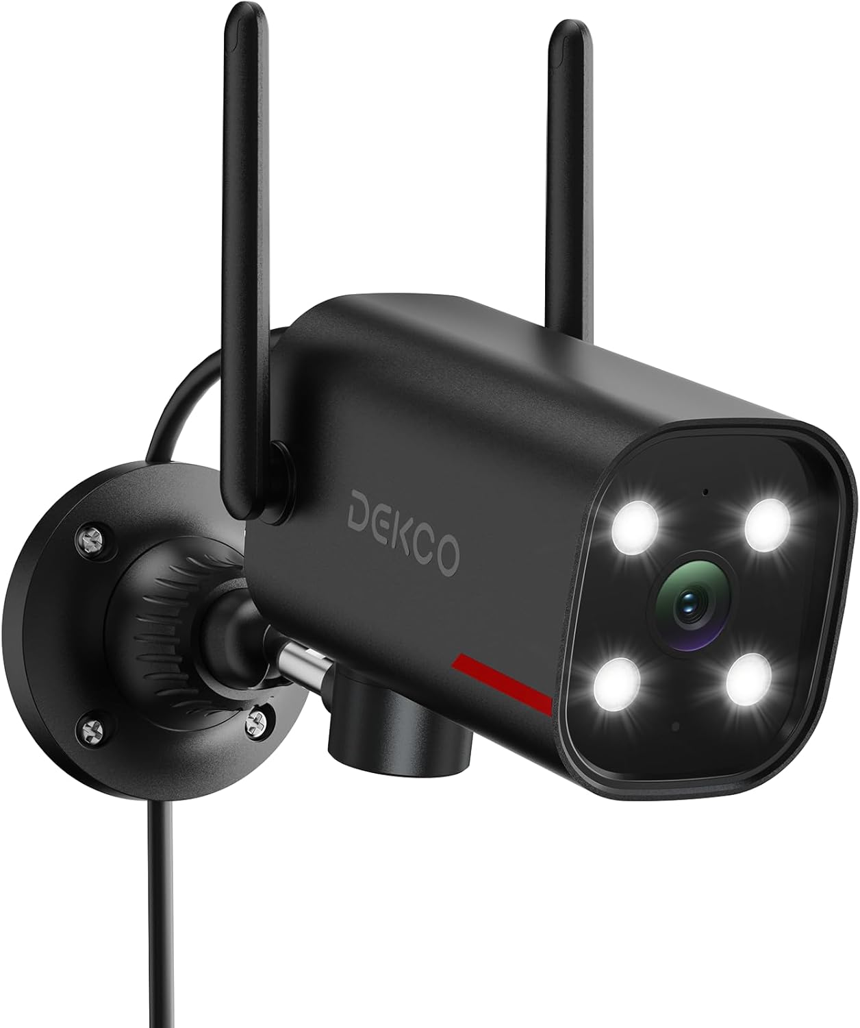 DEKCO 2K 180 270 24/7 Wired Security Camera Outdoor, Pan & Coverage, Constant Power Surveillance, Full Color Night
