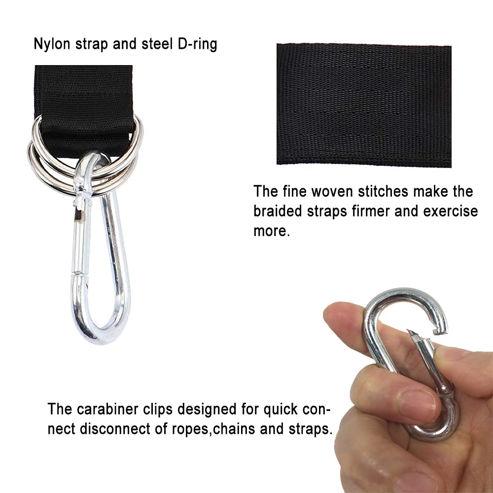 2 PCS Tree Swing Straps Tree Swing Hanging Kit, Fitness Pull Up Hanging Straps Suitable for Tree Swing Seat,Hammock,Plank,Hammock,Cable Machine Attachment for Gym
