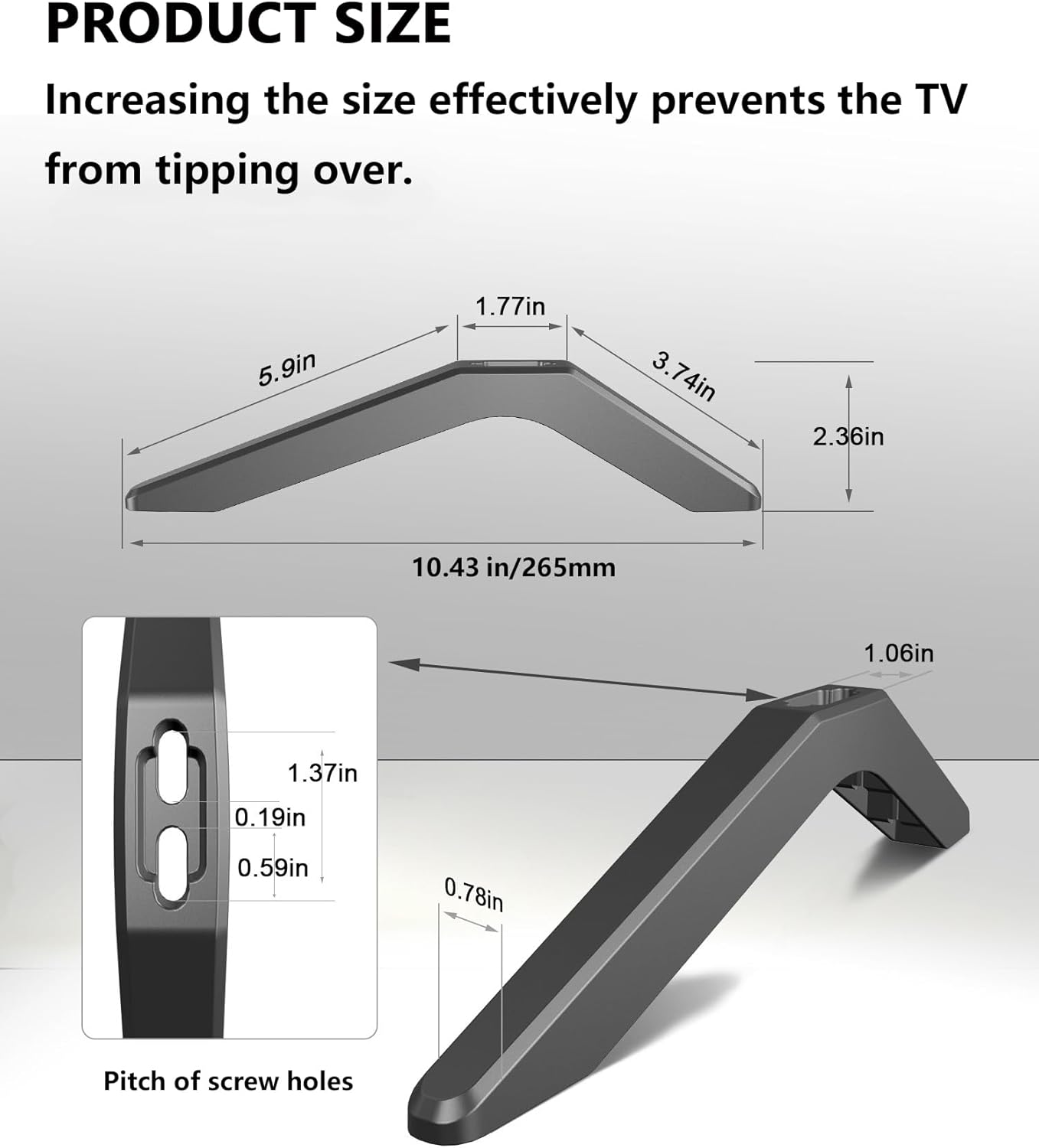 32-80in) Metal Base Stand for TCL Smart Tvs,TV Replacement feet - Fit for Select Models for Samsung, Hisense, Roku,LG