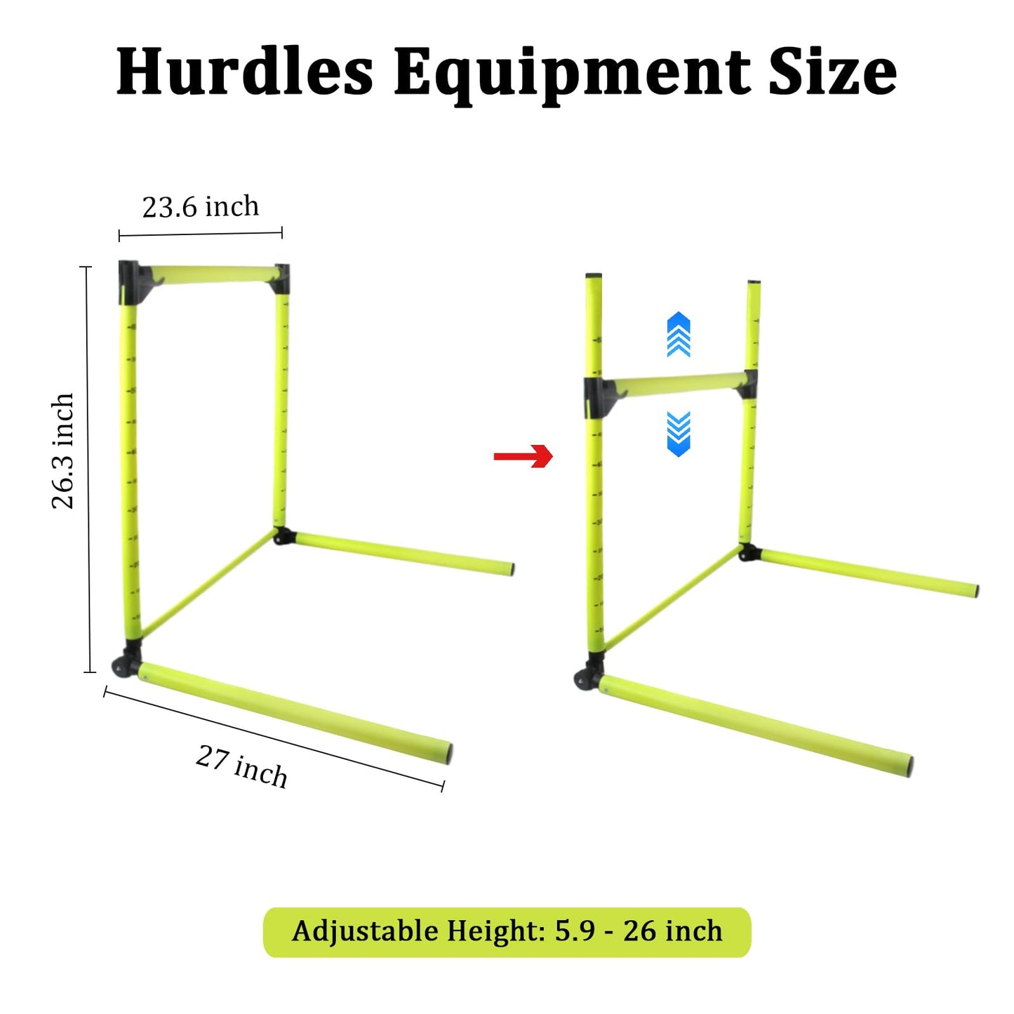 GZCNYLYS 3PCS Adjustable Height Hurdles Training Equipment, Agility Hurdles with Storage Bag, Removable Track Hurdle, Speed Training Equipment for Soccer, Football and Track & Field Sports