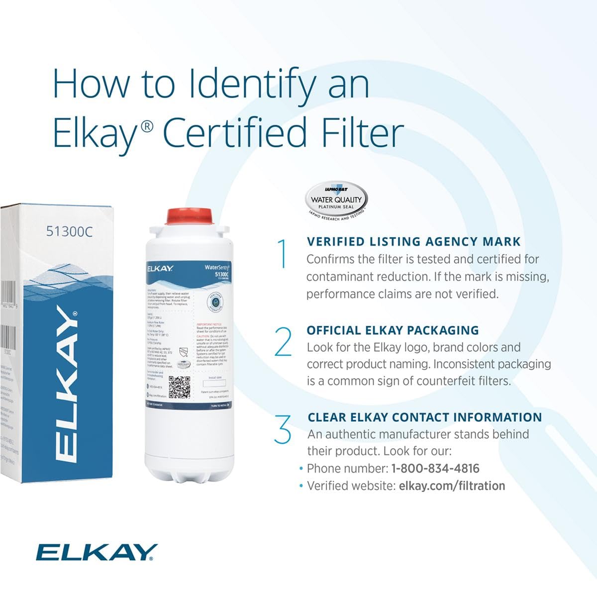 Elkay Genuine WaterSentry 51300C Lead + Microplastics NSF/ANSI Certified Filter (Single)(Bottle Fillers)