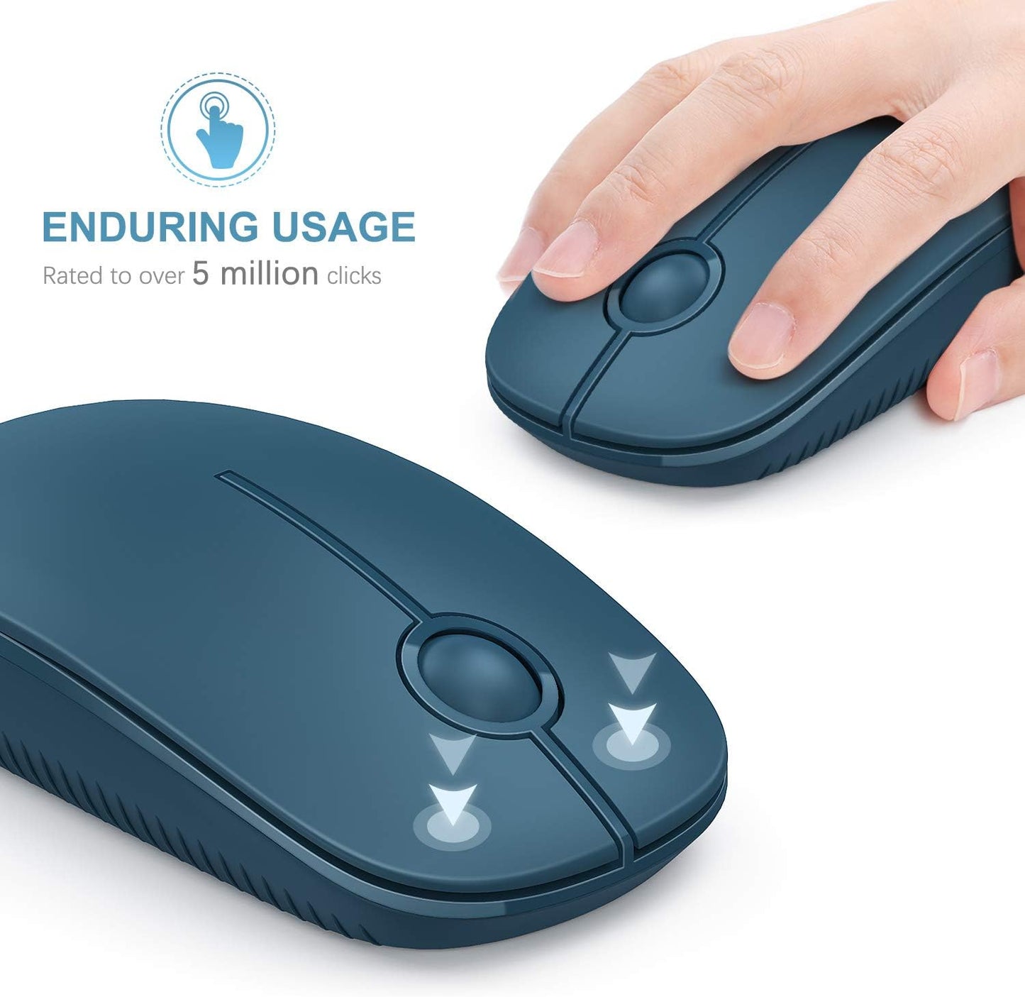 VssoPlor 2.4G Wireless Mouse, Slim Portable Computer Laptop Mouse with Nano Receiver Quiet Silent Optical Mice