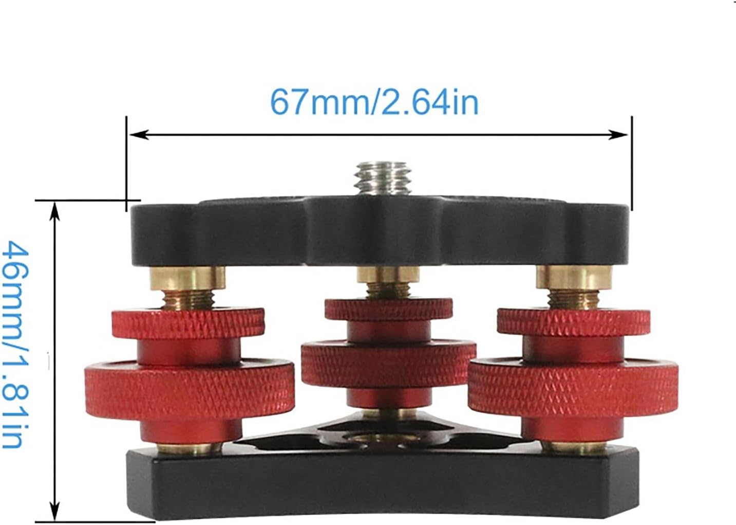 SQFOR +/-5 3 Camera Leveler, Tri-Wheel Leveling Base for Macro Photography with Degree Precision Adjustment, Aluminum