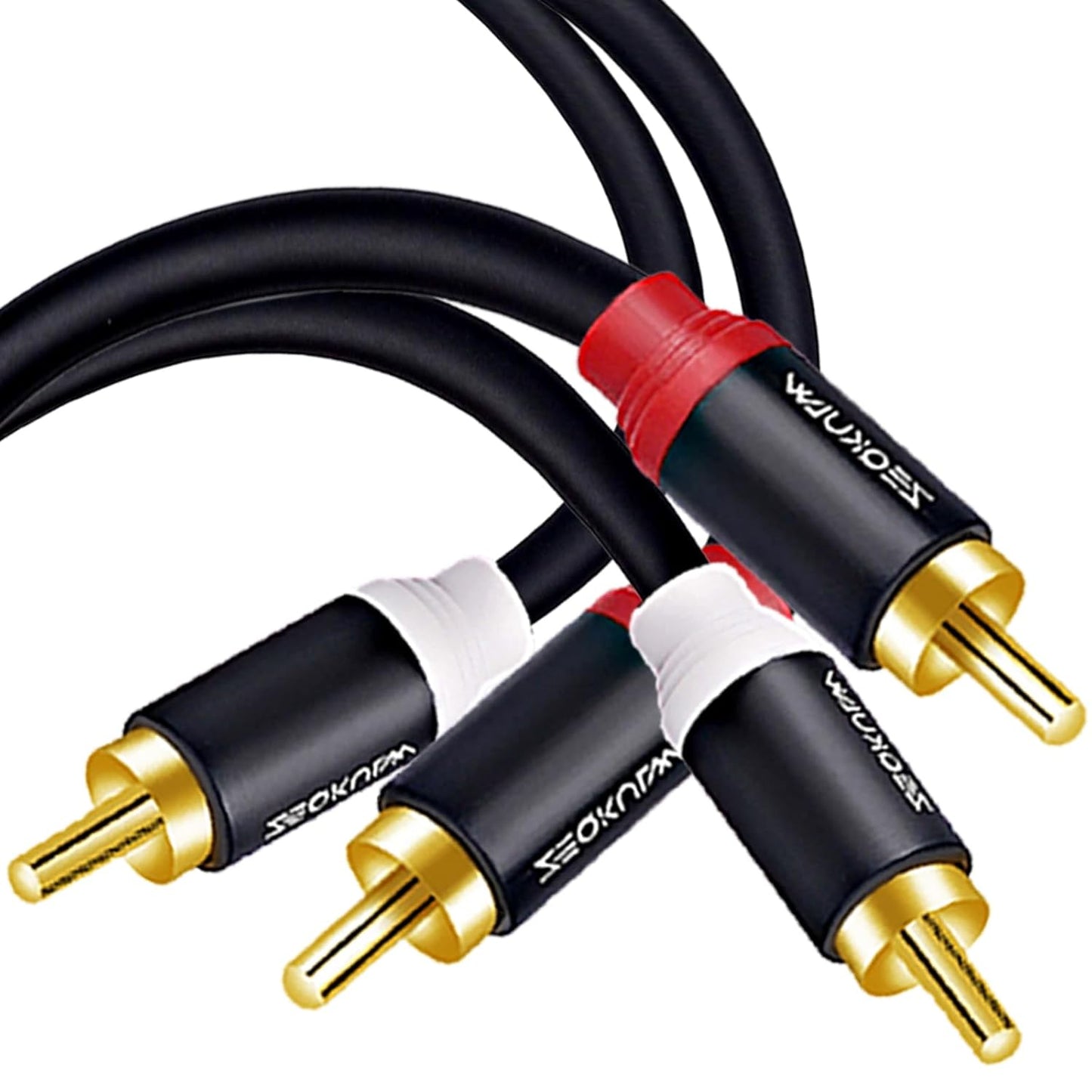ZEQKULW 2RCA 2RCA 2RCA 2 30FT, 2-RCA) Audio Video Cable Male to Male Stereo Audio RCA Cables Dual Shielded Gold-Plated