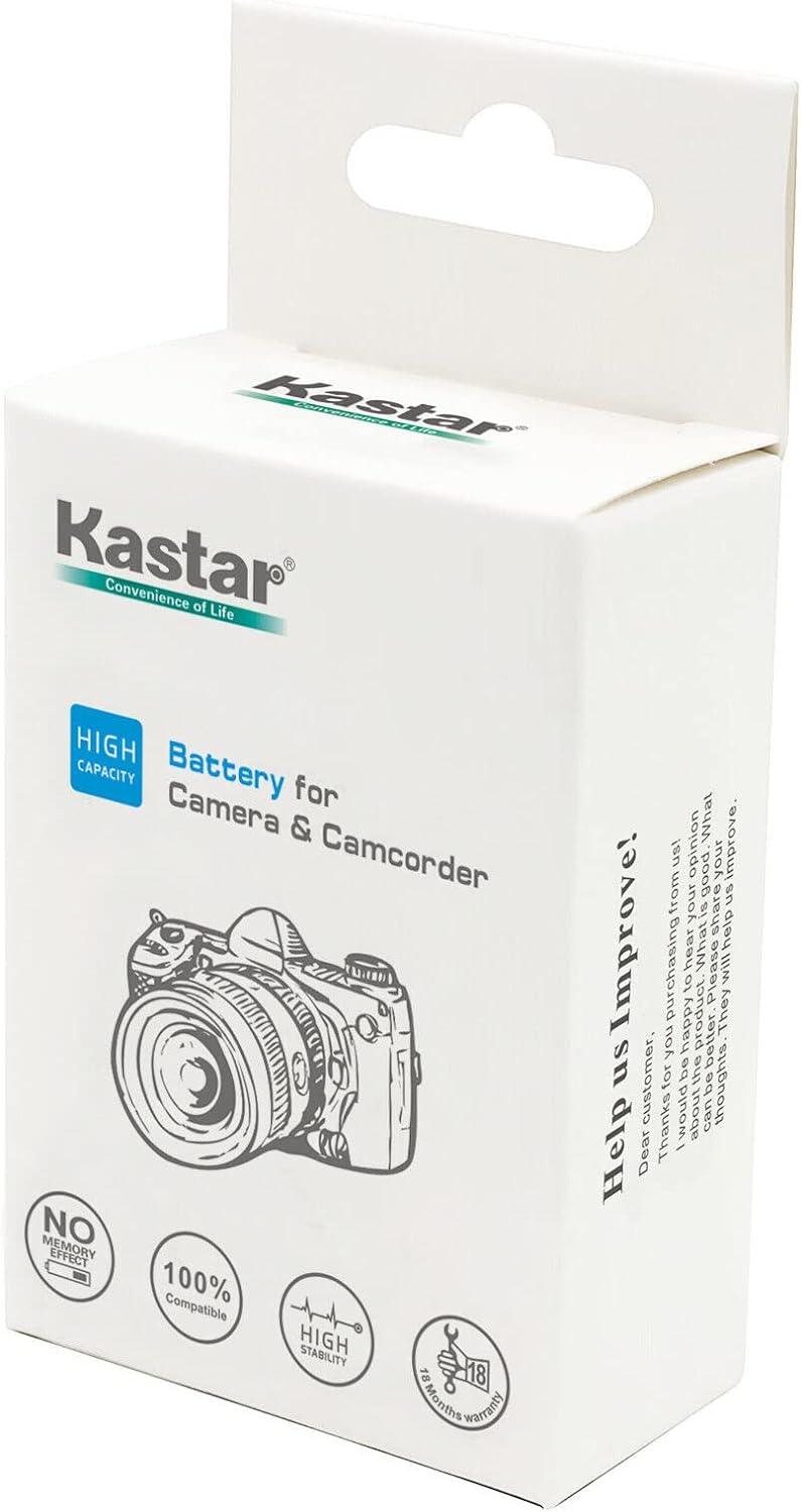 Kastar 1-Pack NP-180 MN2K50NV 2.7K /48MP, MN4K25NV 4K MN4K20NV 4K MN2K10NV 2.7K /48MP Battery and AC Wall Charger