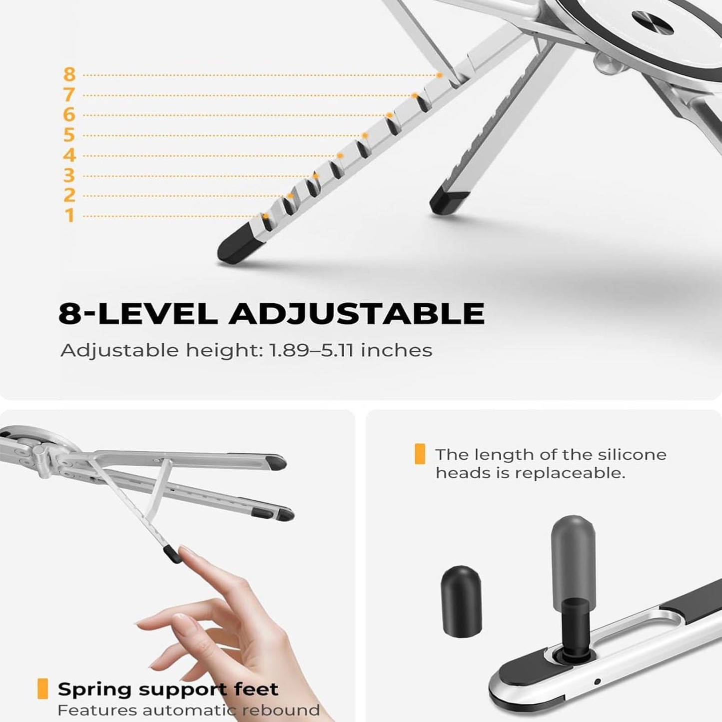 BONERUY 3 1 8-Level in Magnetic Foldable Versatile Stand for Phone Tablet and Laptop,Aluminum Alloy Ergonomic