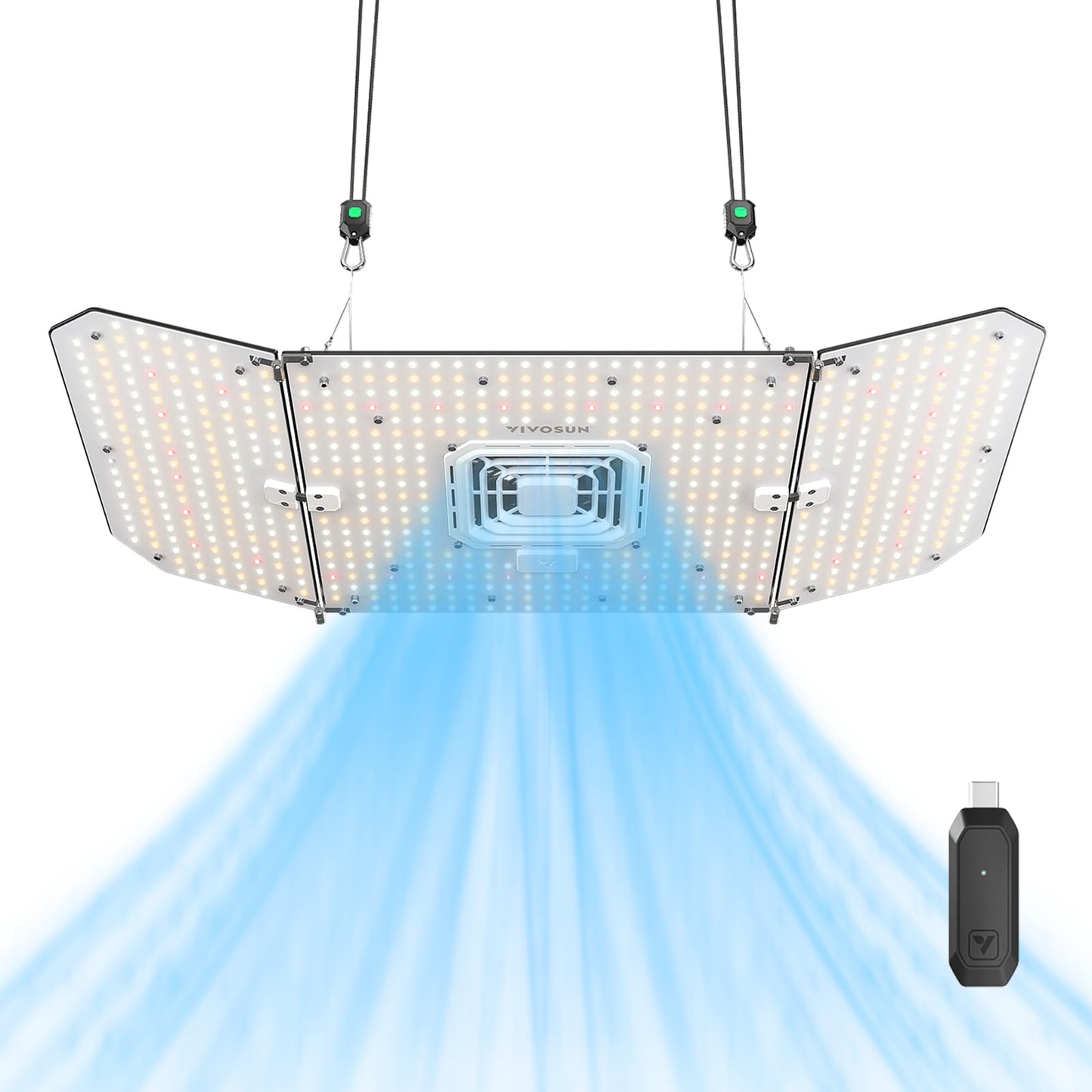 VIVOSUN AeroLight Wing AW200SE, LED Grow Light 200W with Integrated Circulation Fan & GrowHub Controller E25, Compatible with App & E42A, 3x3/4x4 Coverage, Establish an Intelligent Grow Environment