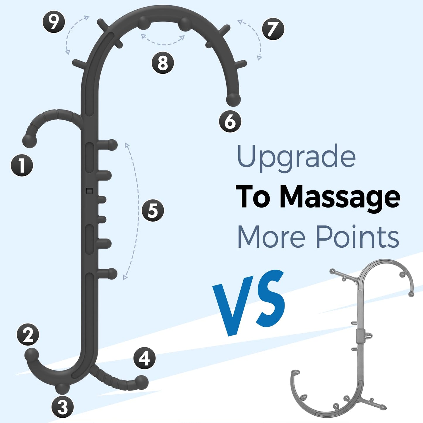 Cubetoou Back and Neck Massager for Pain Relief Deep Tissue, Upgraded Full Body Trigger Point Cane Massage Tools, Therapy Massage Stick Pressure Point Hook, Muscle Knot Remover Tool (Black)