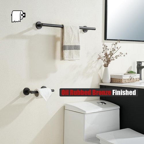 JQK Bronze Toilet Paper Holder - Wall-Mounted Double Post Design | 304 Stainless Steel for Mega Rolls, Oil Rubbed Bronze