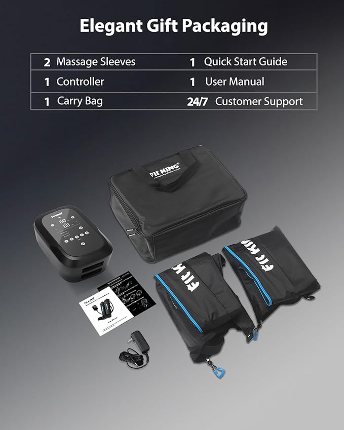 FIT KING Upgraded Full Leg Compression Massager Boots, Professional Air Compression Recovery System for Circulation & Fast Athlete Recovery, Cordless Rechargeable Recovery Boots (Small)