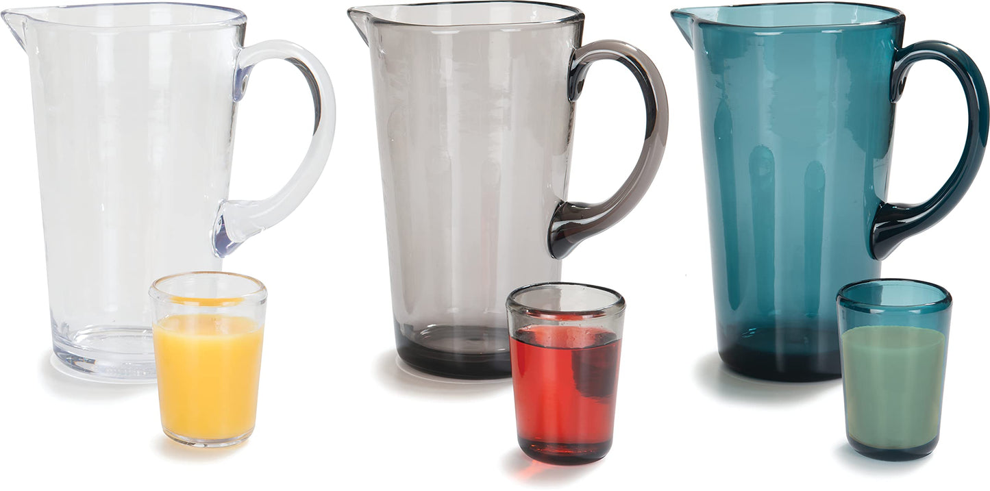 Carlisle FoodService Products Mingle Pitcher, Glass Look Container for Serving Drinks, 74 Oz, 4 Count, Clear