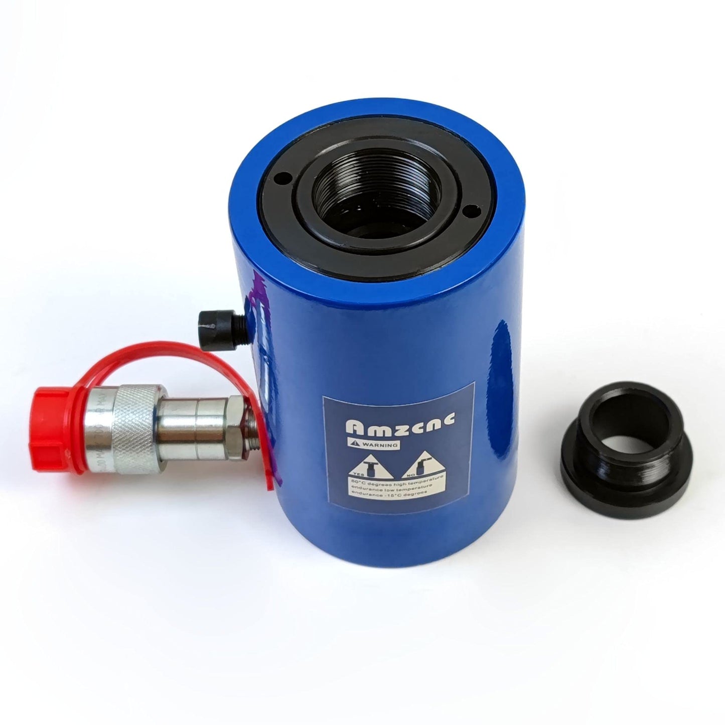 AMZCNC 20T Hydraulic Cylinder Jack Hollow Single Acting Hydraulic Ram Cylinder 2"(50mm) Hydraulic Lifting Cylinders (20T 2Inch Hollow)