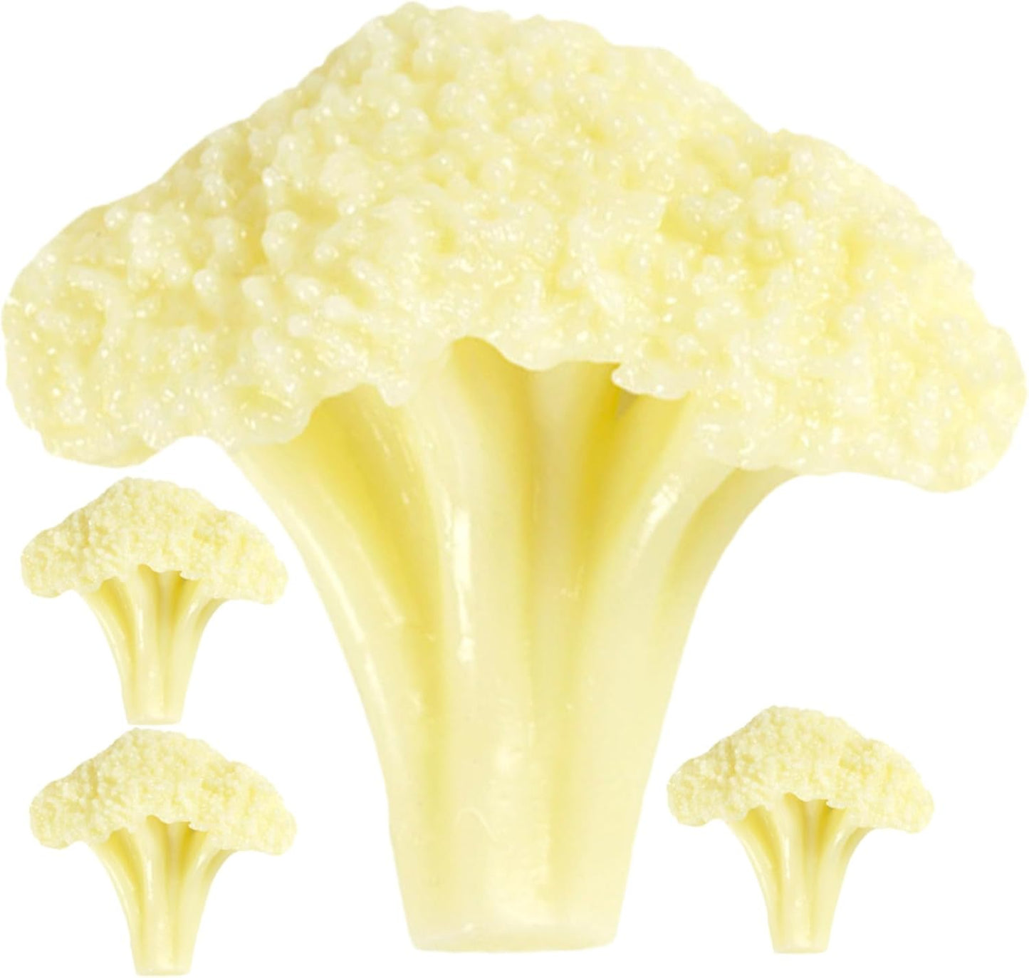 4Pcs VALICLUD Artificial Cauliflower Models Lifelike Faux Vegetables for Home Kitchen Display Prop Decorative
