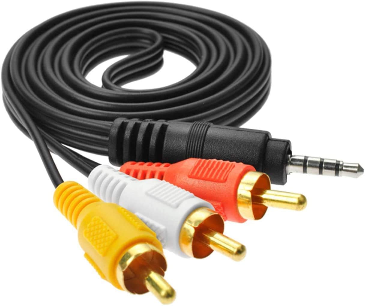 AJDPOI 3.5mm 3 4.9ft Male Audio Stereo Jack to RCA Female AV Camcorder Adapter Connector Extension Cable for Audio