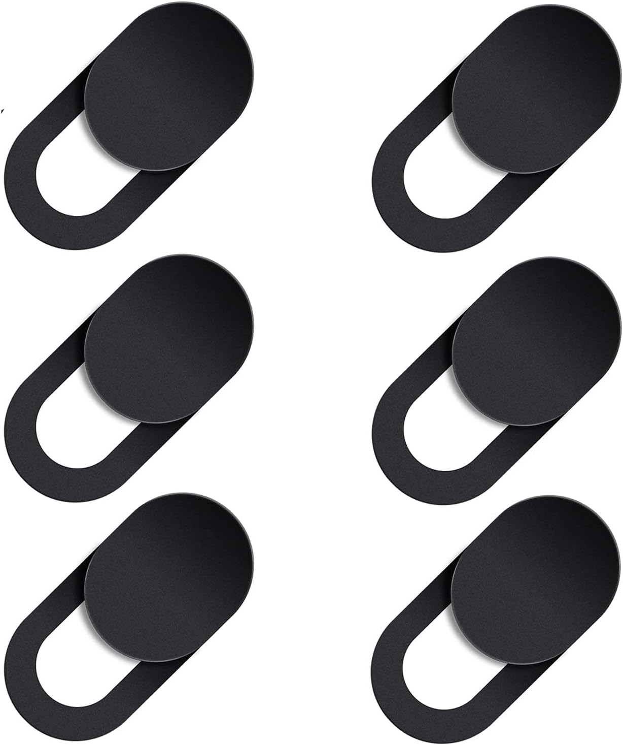 Generic 5 10, (5 Webcam Cover Sticker Slide - Camera Privacy Security Protect for Phone Laptop, Black or White, or Cell