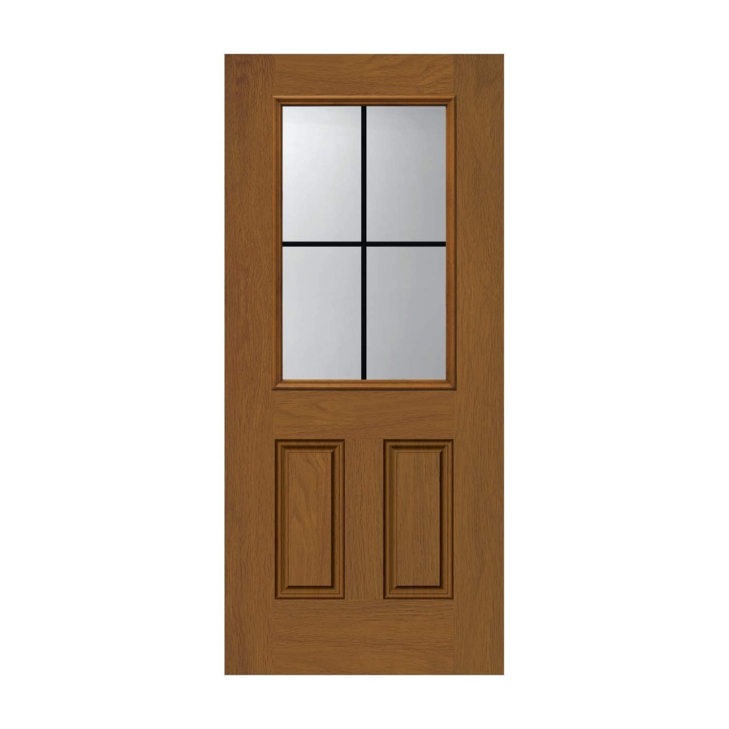 ODL Exterior Front Door Glass Replacement – Home Improvement - Entry Door Inserts Glass Kit with Low-E Double Pane Tempered Clear Glass - 4 Light Grid - 24" x 38"