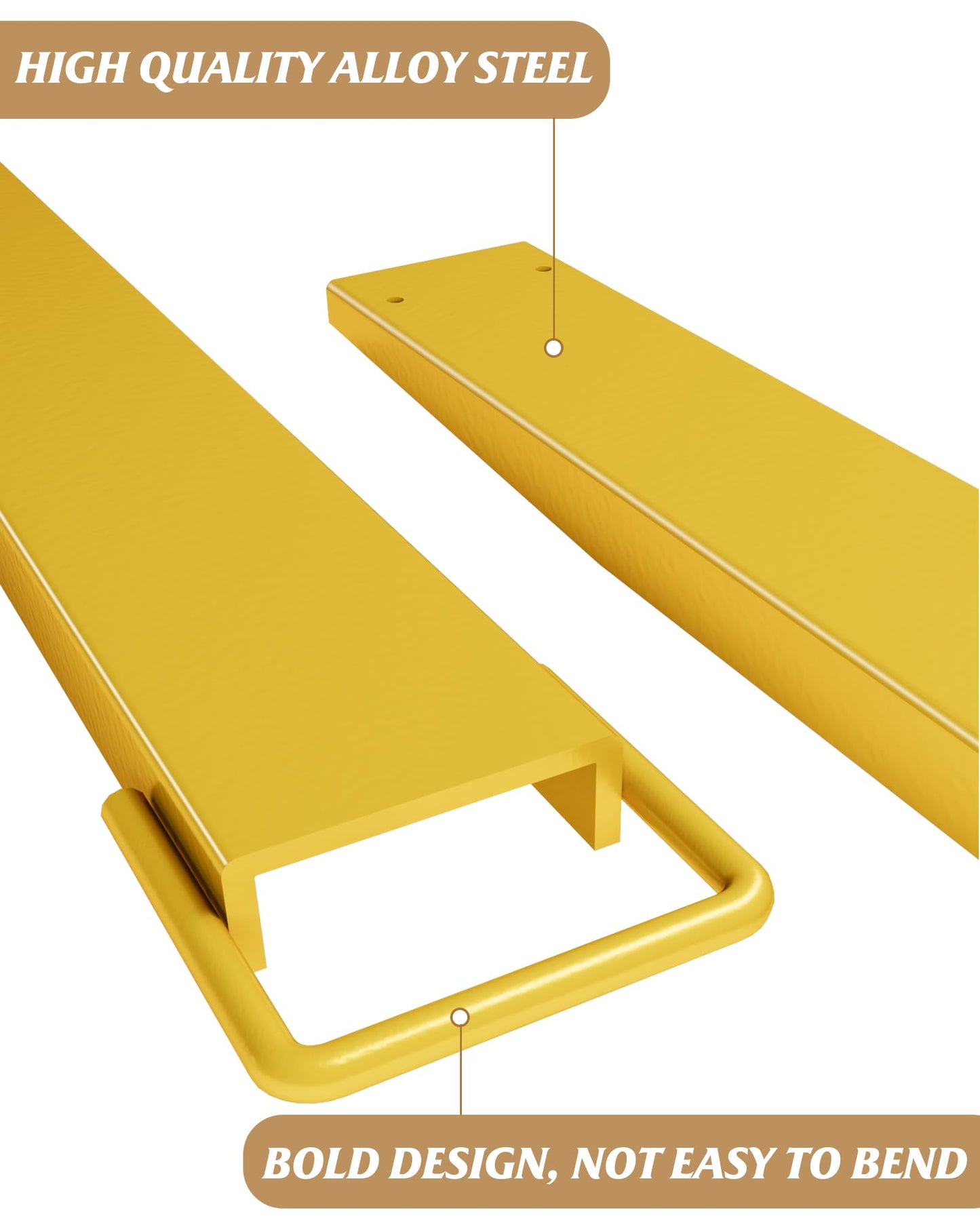 Pallet Fork Extension 4.5" Width 84" Length Heavy Duty Steel Pallet Extensions for Forklift Truck 1 Pair, Yellow