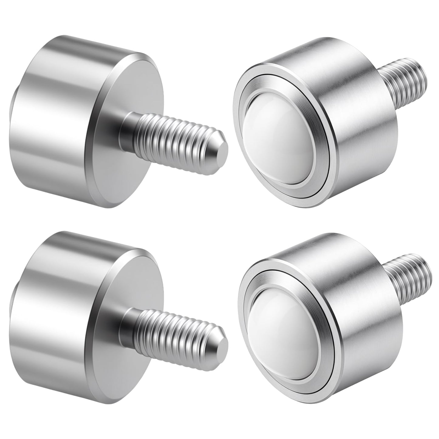 ElaraBerry 4 Pcs 1 Inch Heavy Duty Nylon Ball Transfer Bearing Roller, 560 Lbs Total Load Capacity, 360° Conveyor Roller, Ball Transfer Unit with Thread Stem for Workbench Table