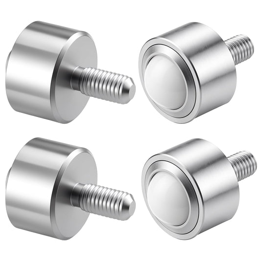 ElaraBerry 4 Pcs 1 Inch Heavy Duty Nylon Ball Transfer Bearing Roller, 560 Lbs Total Load Capacity, 360° Conveyor Roller, Ball Transfer Unit with Thread Stem for Workbench Table