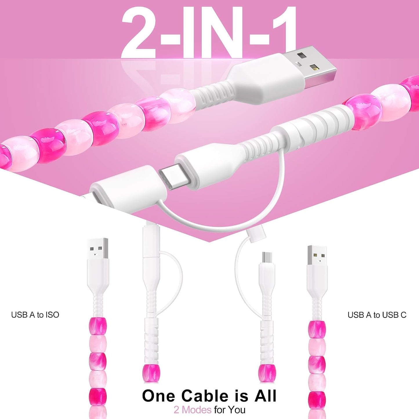 17 16 2 1 3FT 60W 15 14 13 12 S25 S24 SAMONPOW for iPhone Pro Charger Cord in USB C Charger Cable Jade Beaded Multi