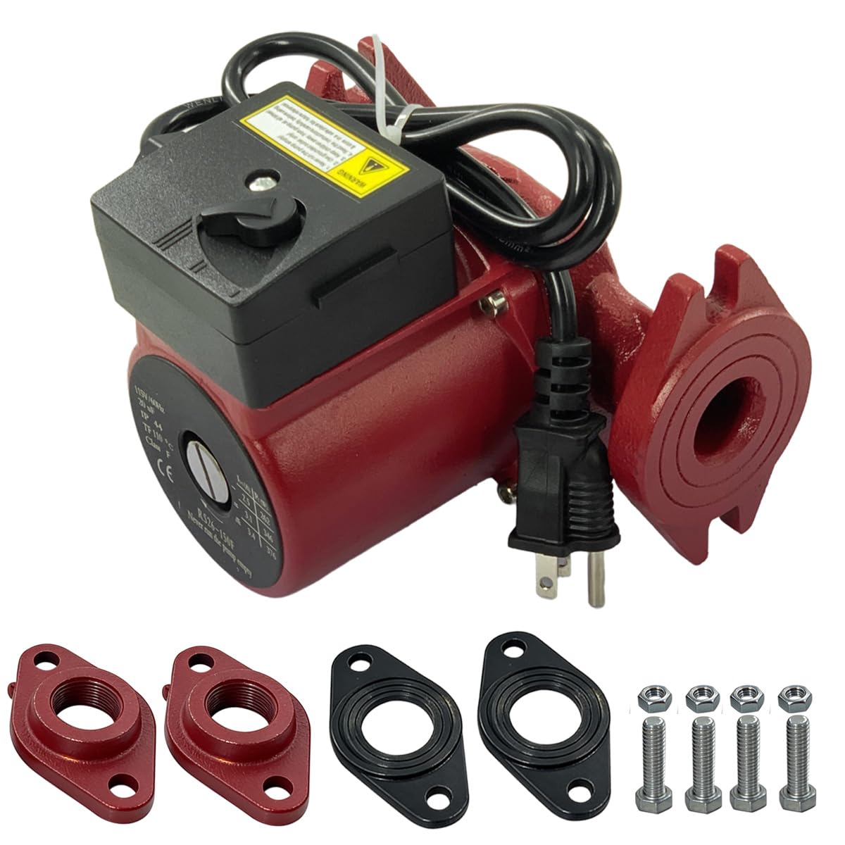UPS26-150F Hot Water Circulator Pump Compatible with Grundfos 95906630 Cast Iron Circulator Pump 1/3 HP 115V 145 PSI 3-Speed 2-Bolt Flange For Heating Cooling Solar and Other System