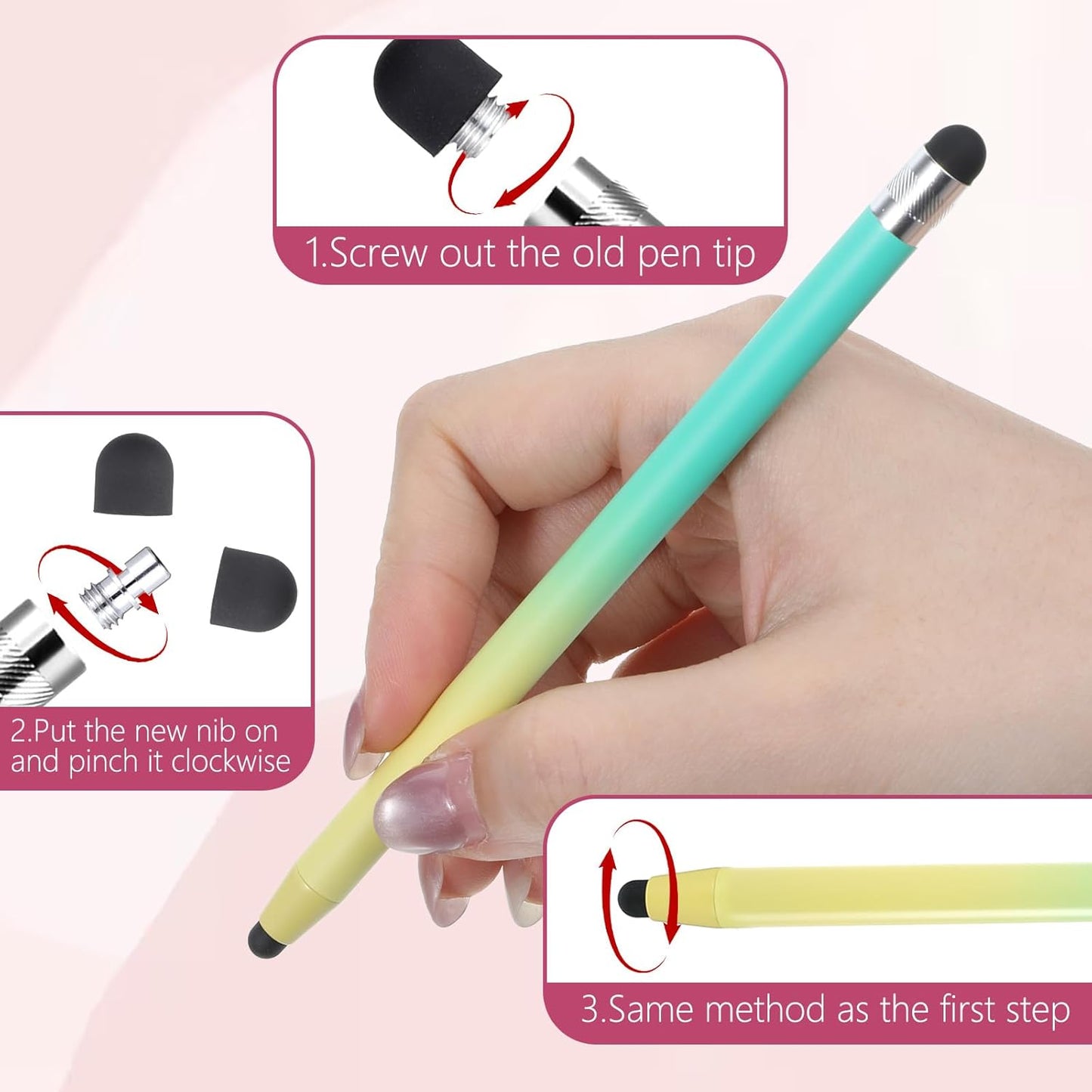 cobee 7 2 1 Pcs Stylus Pens, in Stylus Pen for Touchscreen Universal Tablet Pens High Sensitivity StylusPen with Double