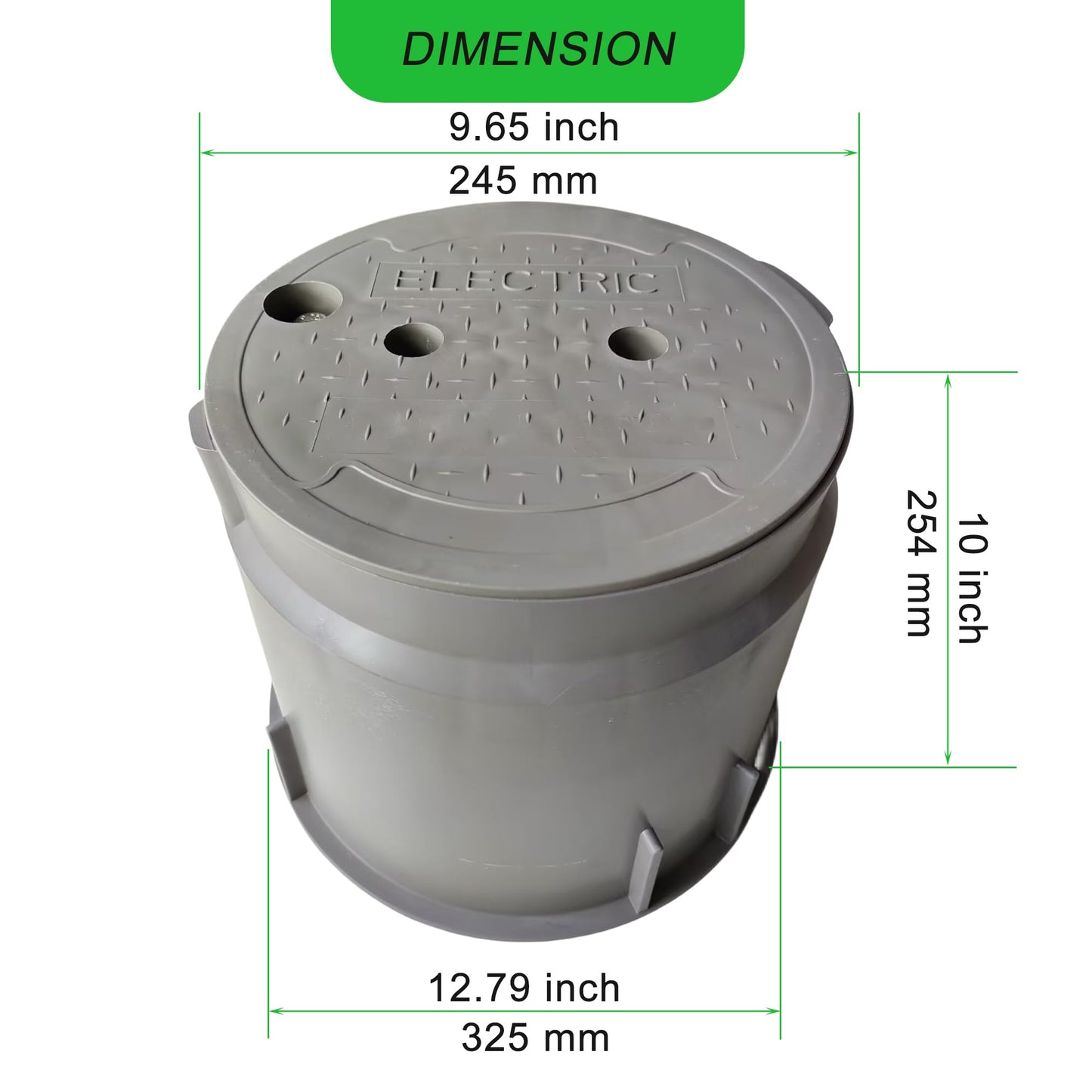 (Dia 10" * 4 Pack) Yariwiz 10 inch Underground Electrical Junction Box In Ground Inground Splice Pull Quazite Plastic Boxes
