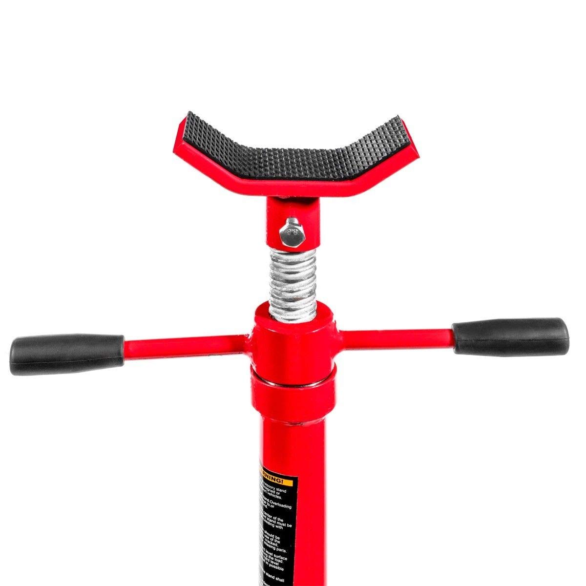 Stark USA Underhoist Support Stand 1/2 Ton Capacity Self Locking Threaded Spin Handle Lifting Adjustable Height (53.5" to 79"), 1,000 LBS Capacity