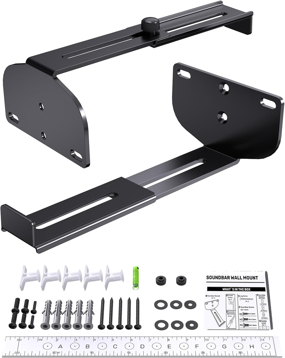 jidinung 3.3"-6.5", 38 lbs Soundbar Wall Mount, All Metal Sound Bar Mounts Under TV for Samsung, Bose, Vizio, LG, Sony