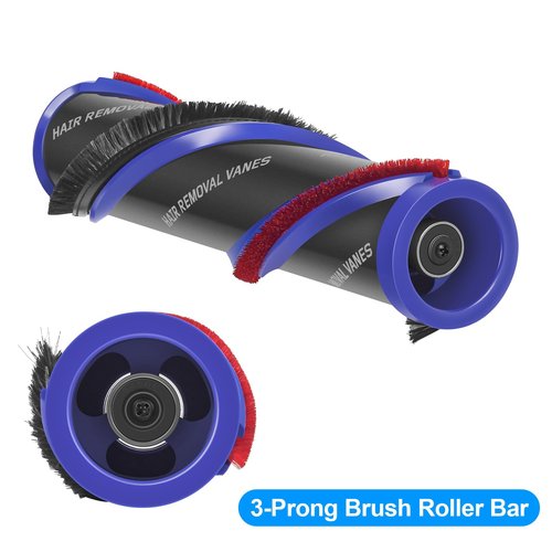FUNTECK Brush Roller with End Cap for Dyson V11 Torque, V11 Animal+, V11 Absolute and V15 Detect, High Torque Brush Bar with 3-Prong Replacing Part Number 971655-01 and 970135-01