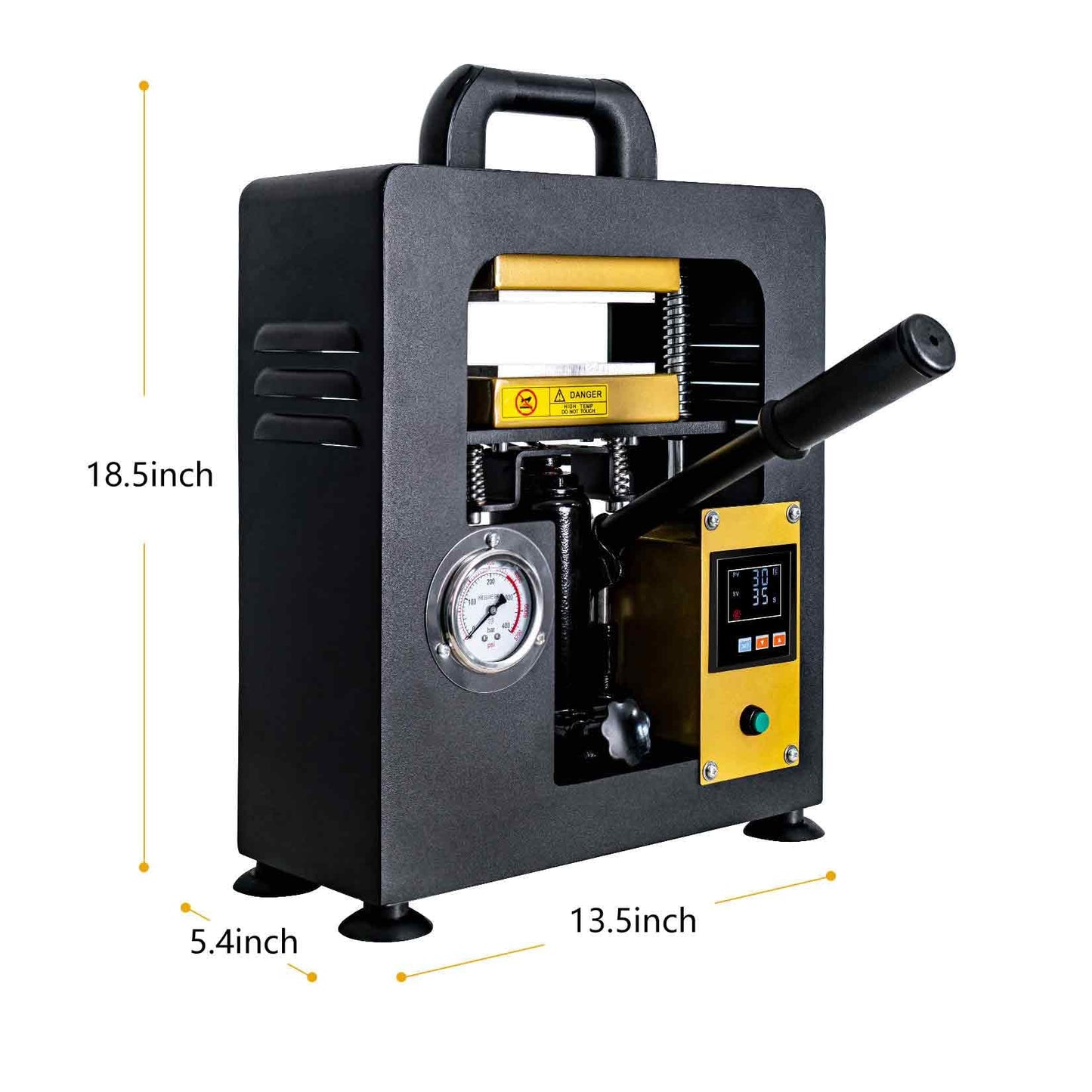 5-Ton Hydraulic Heat Press Machine with Dual 3x5 inch Heated Plates, Digital Timer and Temperature Control