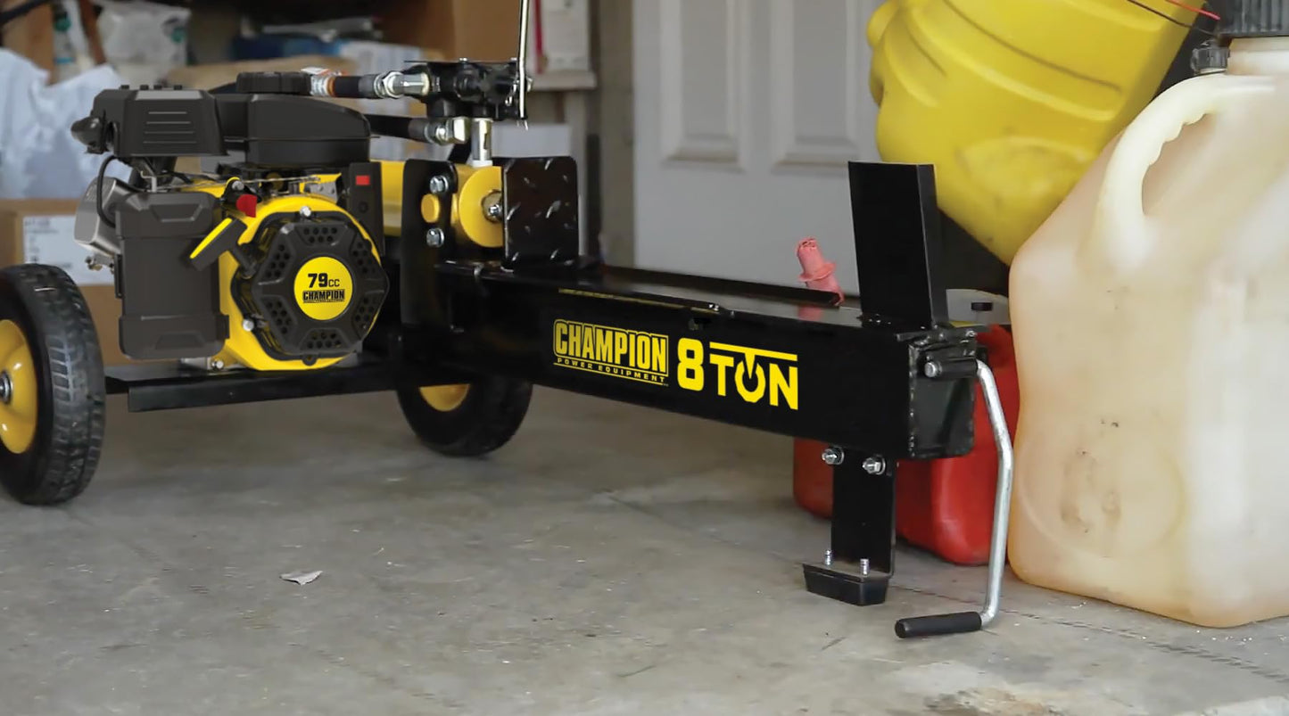 Champion Power Equipment 8-Ton Compact Horizontal Gas Log Splitter with Auto Return
