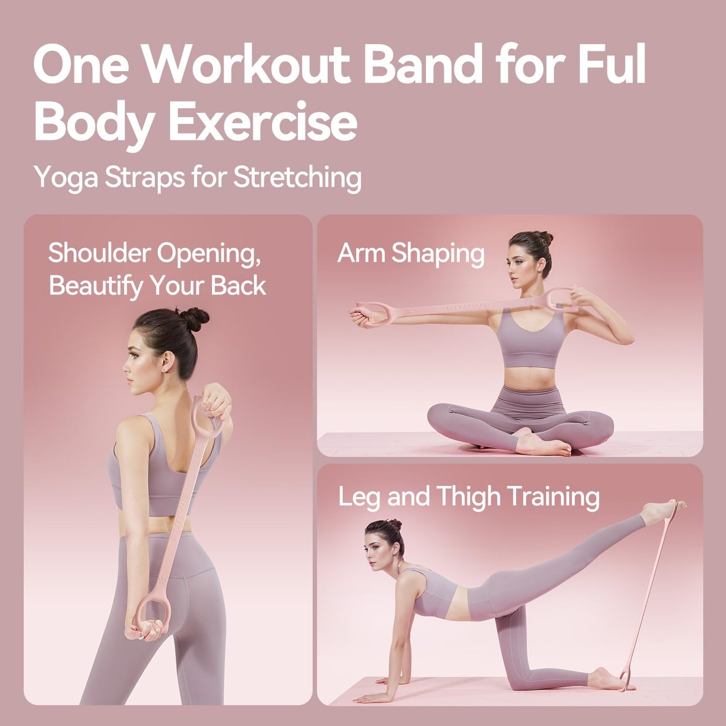 Figure 8 Workout Resistance Band 20lb Elasticity,Thicker Durable Arm Back Shoulder Exercise Elastic Rope, Used As Yoga Straps Pilates Flexbands, Workout Chest Stretch Bands for Physical Therapy