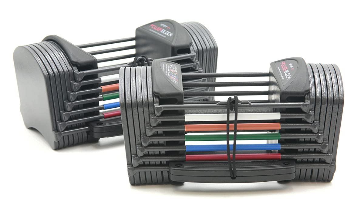 PowerBlock Sport 24 Adjustable Dumbbells, Sold in Pairs, 3-24 lb. Durable Steel Build, Innovative At Home Workout Equipment, All-in-One Exercise Product, Strength Training