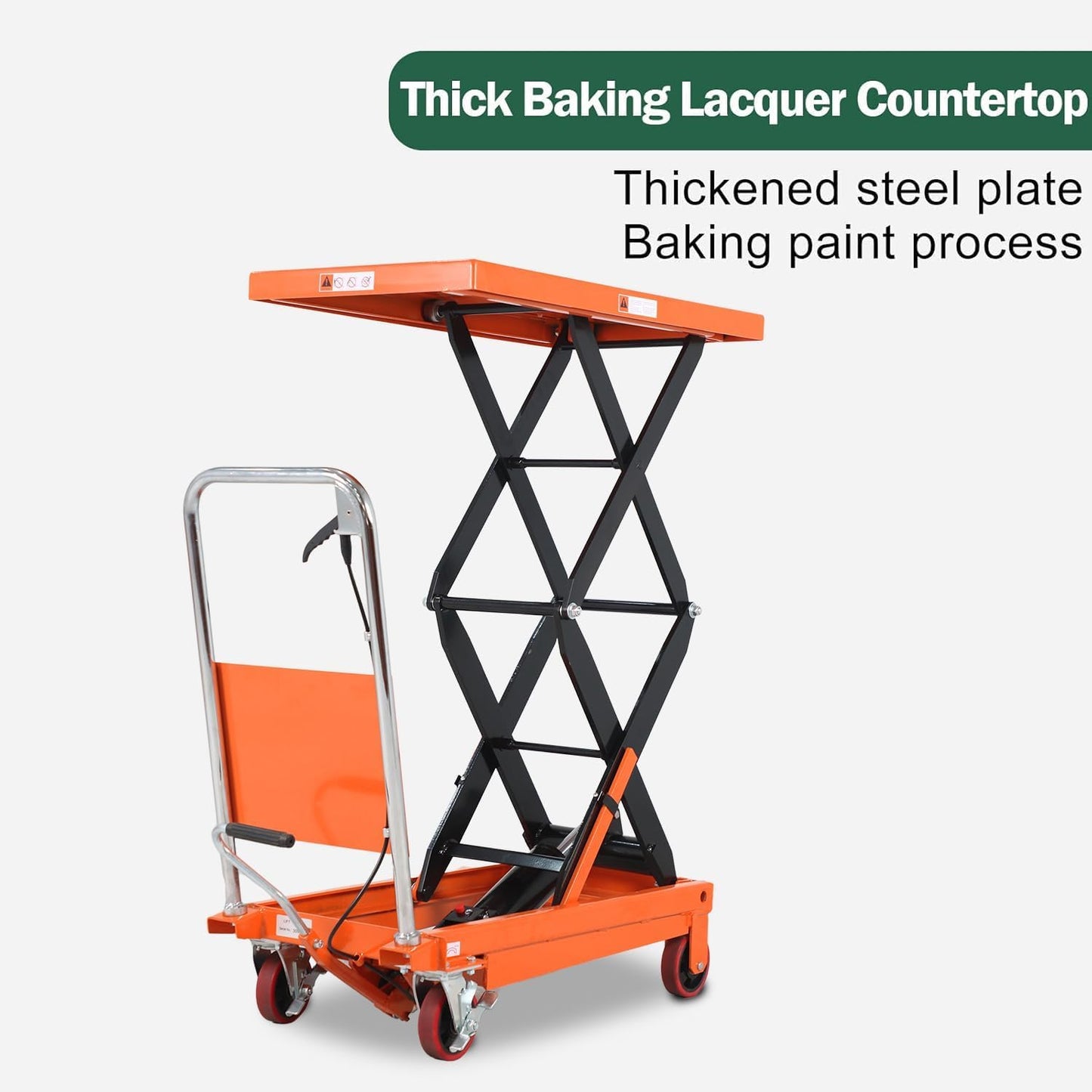 Tory Carrier Hydraulic Scissor Manual Scissor Lift Table 770LBS Capacity, Cart Lift Table Cart 51.2" Lifting Height, Elevating Hydraulic Cart for Material Handling