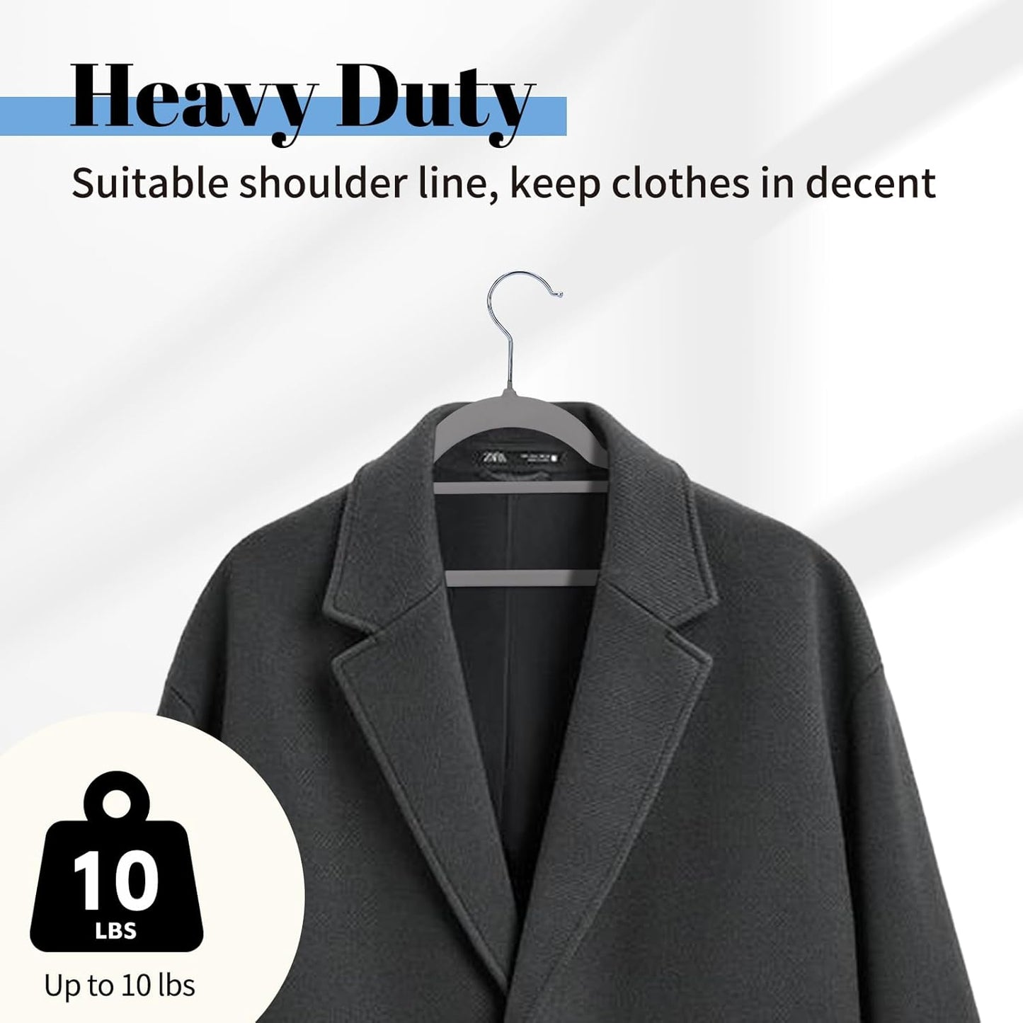 Smartor Velvet Hangers - Space-Saving Non-Slip Clothes Hangers with Tie Bar | 20-Pack in Grey