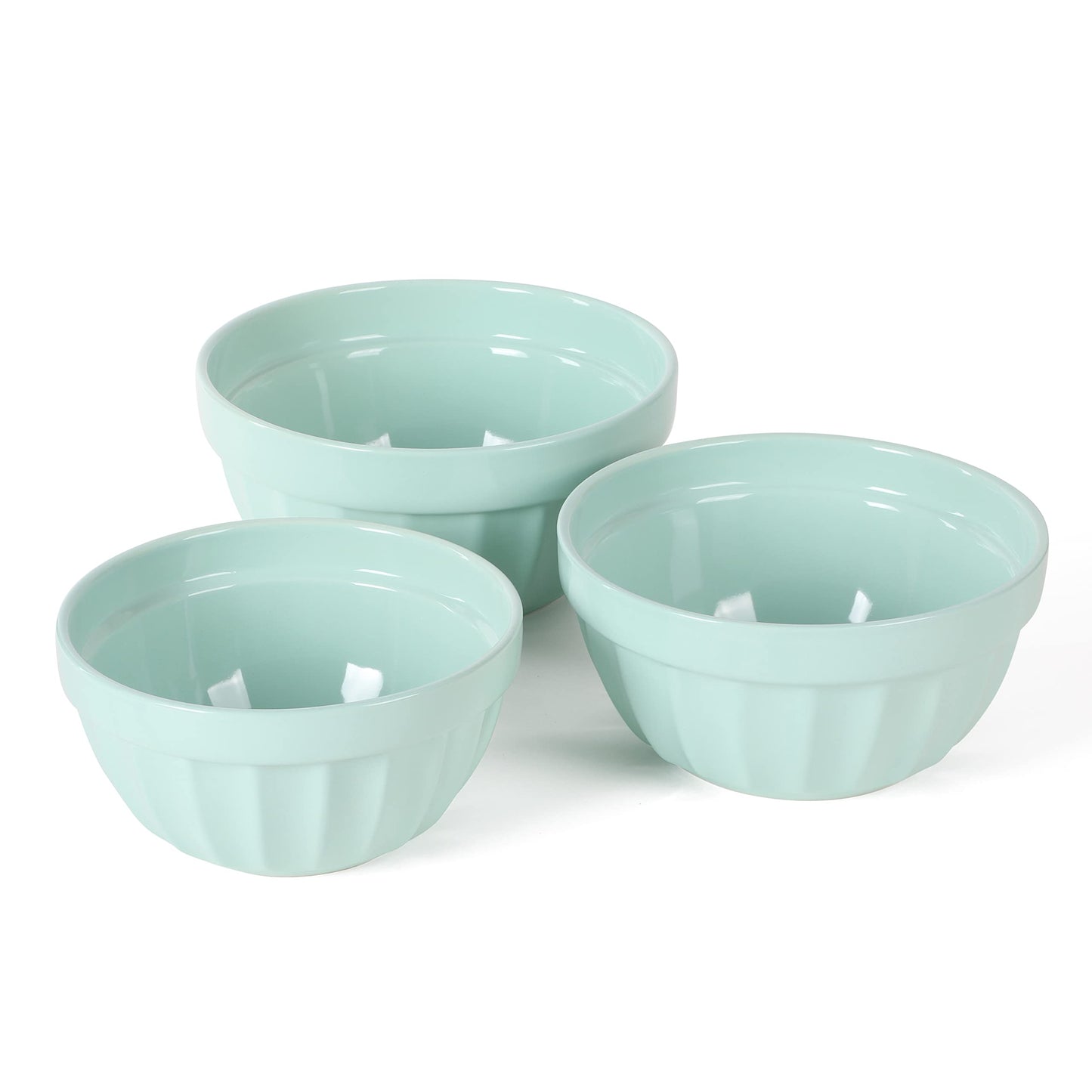 Martha Stewart Broadbrook 3 Piece 4 Qt, 2.8 Qt, 2.1 Qt Stoneware Bowl Set - Martha Blue