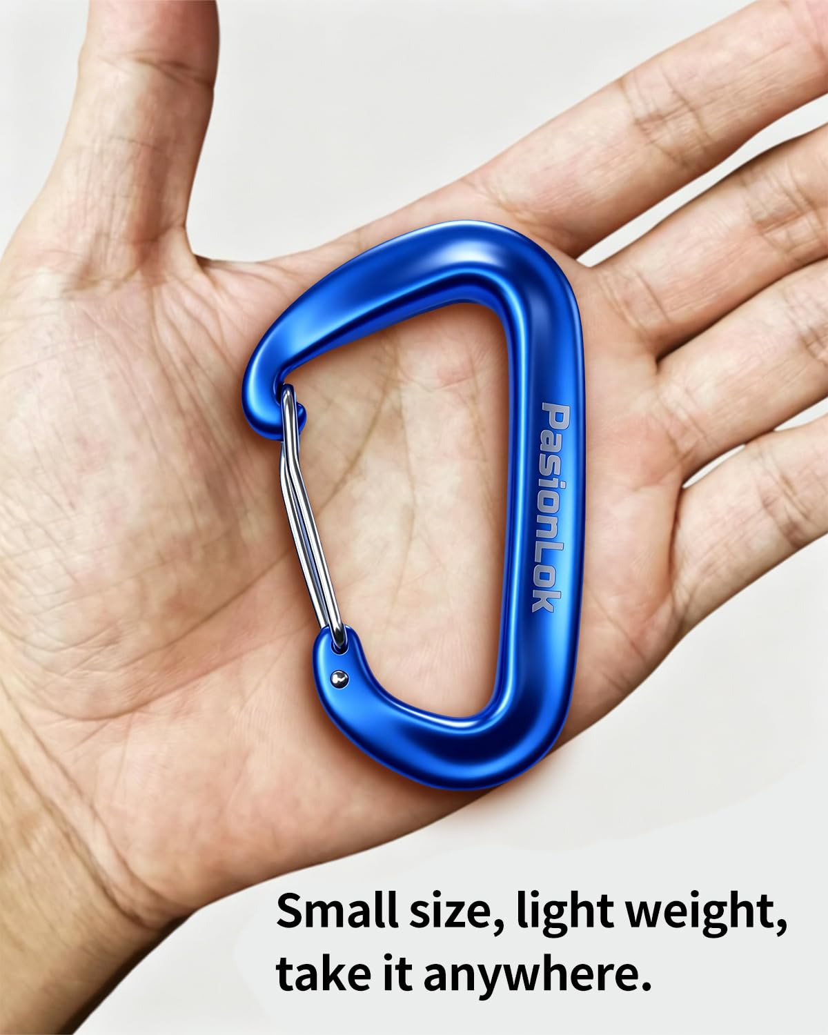 PasionLok Carabiner Clips Heavy Duty 12KN, 2 Pack Aluminum Carabiner Keychain, Small D Ring Hook for Hammock Camping Essentials, Backpack Key Ring Clip, Dog Leash, Multi Color
