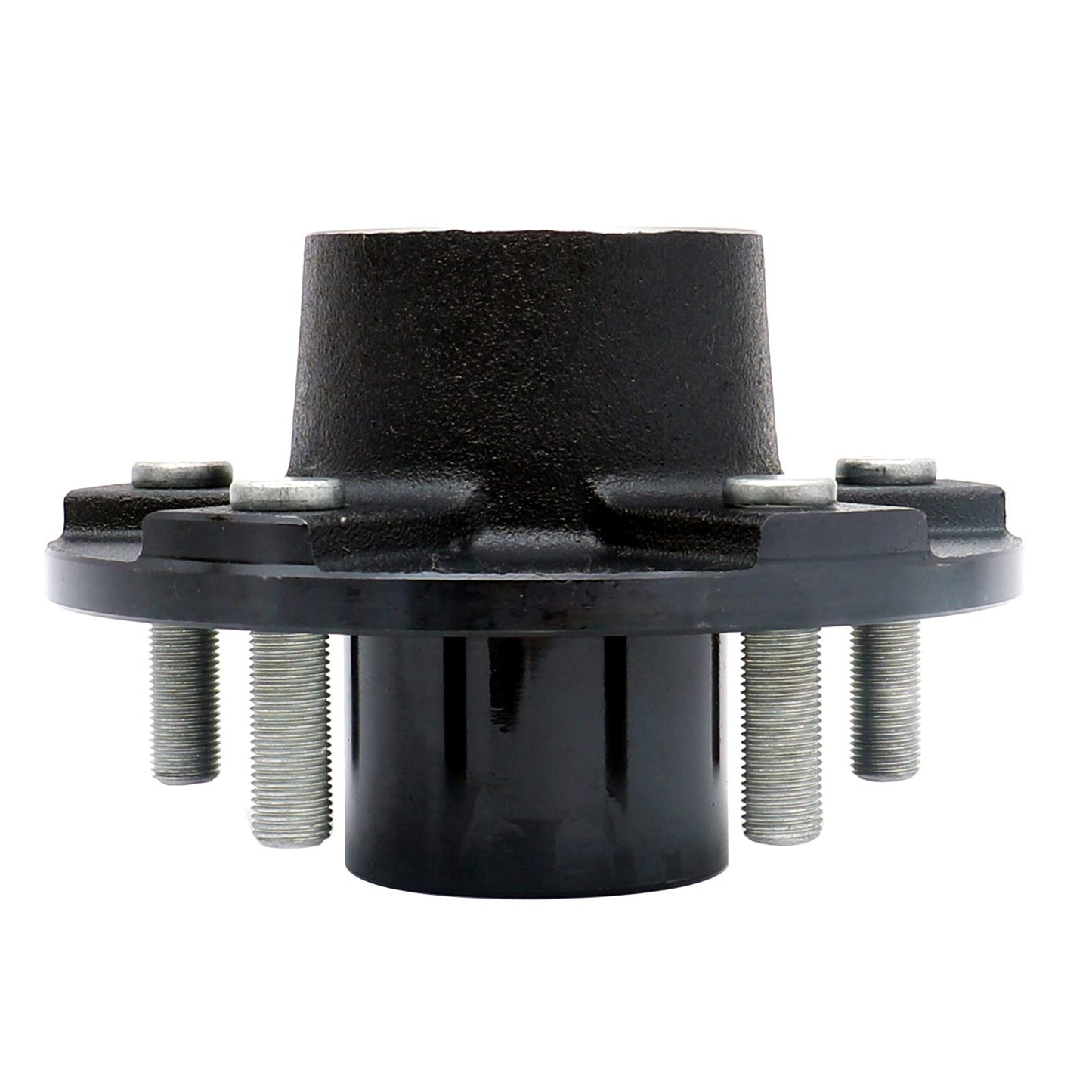 OWLAUTO 5-Bolt 5" Circle Trailer Hub Assembly with 1-3/8" to 1-1/16" Tapered Spindle and Bearings, Set of 2