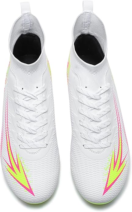 Men's High Top Soccer Shoes FG Long Spikes Adult Football Shoes Lightweight Professional Athletic Training