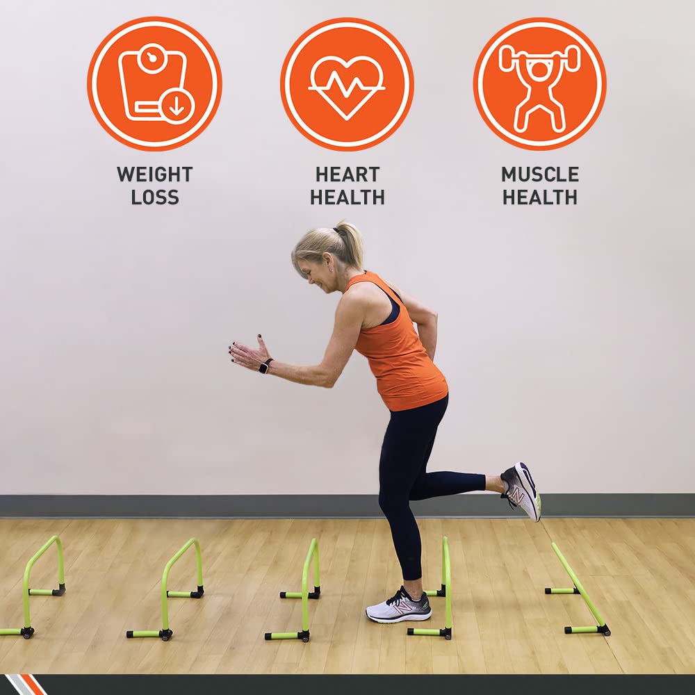 Body Sport Adjustable Athletic Speed Training Hurdles, Jumping & Speed Training Fitness Equipment, Hurdles for Track & Field, Basketball, Soccer & More, Set of 5