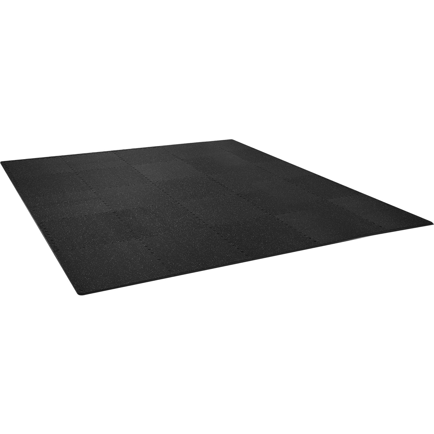 VEVOR 0.56Inch 100sq.ft Exercise Equipment Mats, 25 Tiles Upgraded Rubber Top with High Density EVA Foam, Interlocking Gym Flooring for Home Gym, 25 x 25In Gym Mats, Puzzle Workout Mats, Black & Gray