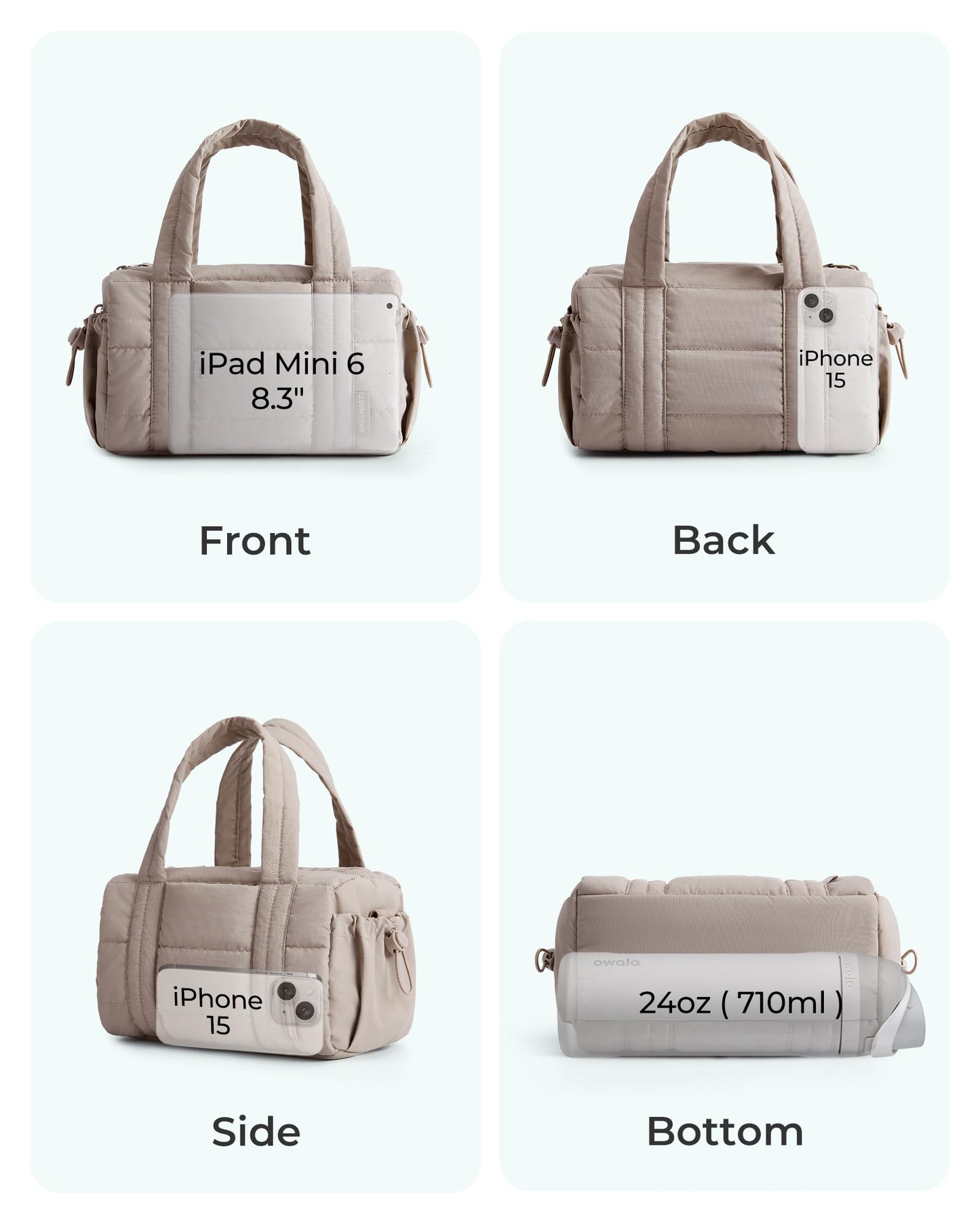 BAGSMART Reiki Gym Bag for Women, Mini/Medium Crossbody Bags for Women, 5L Dance Bag with Detachable Strap, 15L Yoga Mate Bag with Wet & Dry Pocket