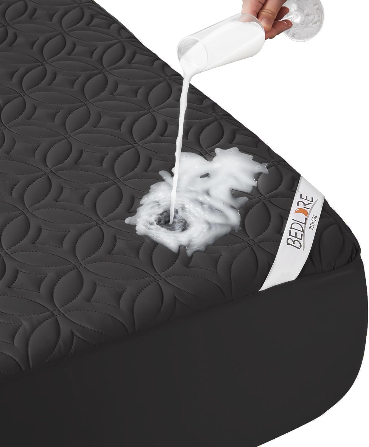 BEDLORE Waterproof Mattress Protector - Soft, Breathable Twin Size Pad for Deep Pocket Beds (Black)