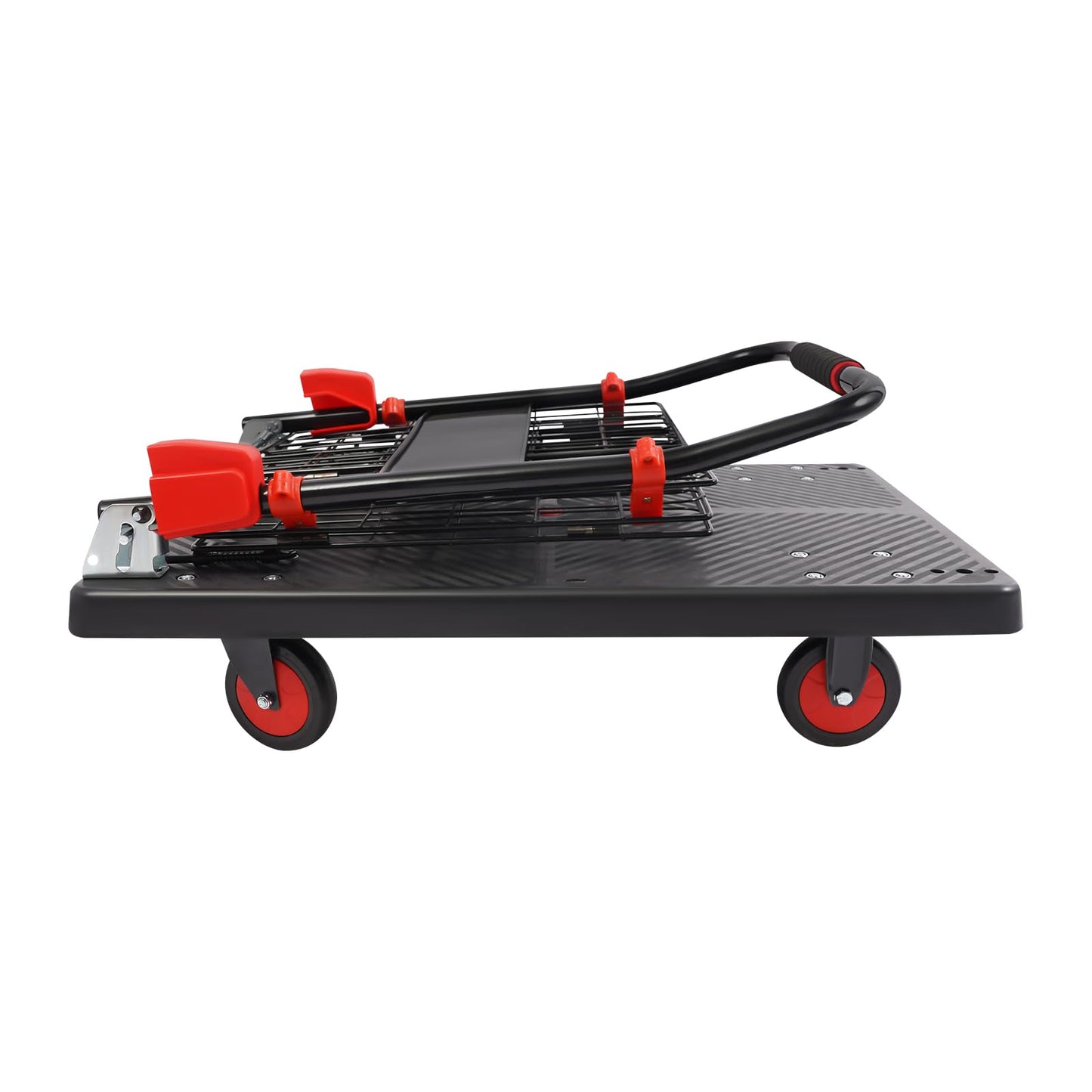 660LBS Capacity Platform Truck Cart with Cage, Foldable Heavy Duty Hand Truck with Wheels Multipurpose Portable Flatbed Cart Removable Cage Cart for Yard, Office and Store