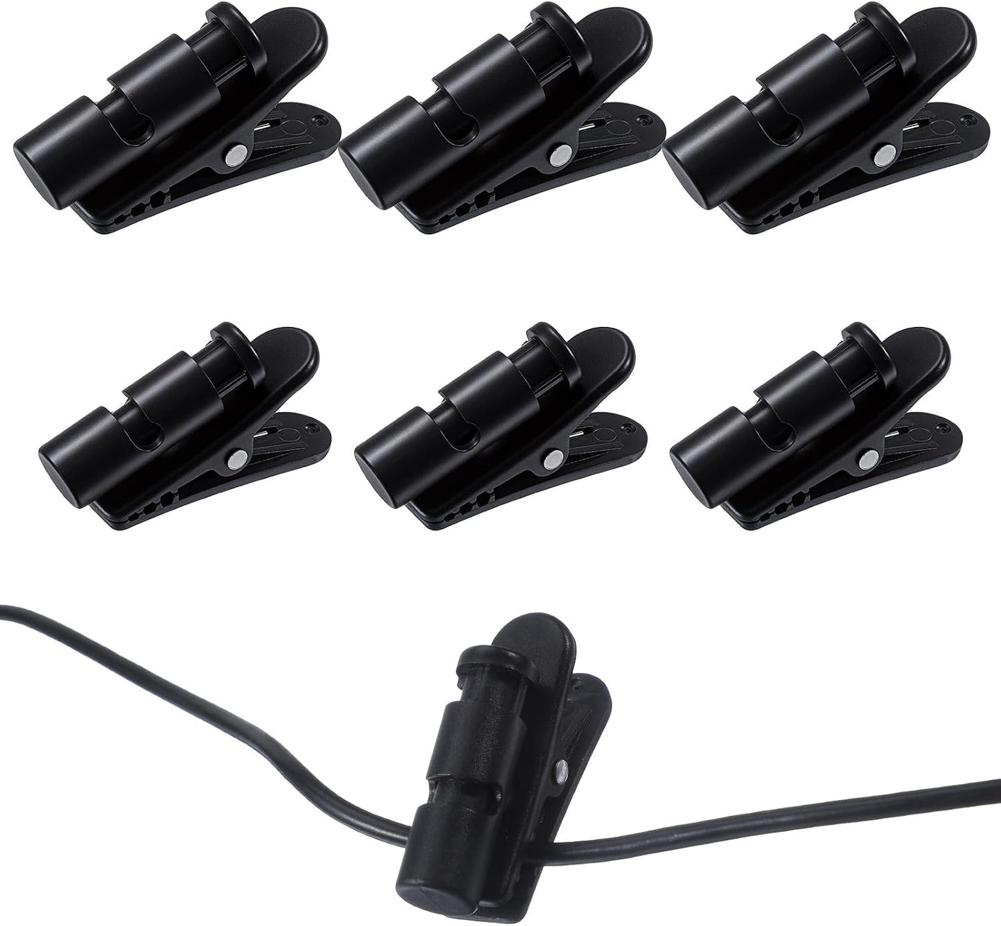 Matwsec 6 2 Headset 0.5-3mm 2-4mm Headset Pcs Headphone Wire Clips, Size Black Cable Clips, Headphone Cord Clips, Small