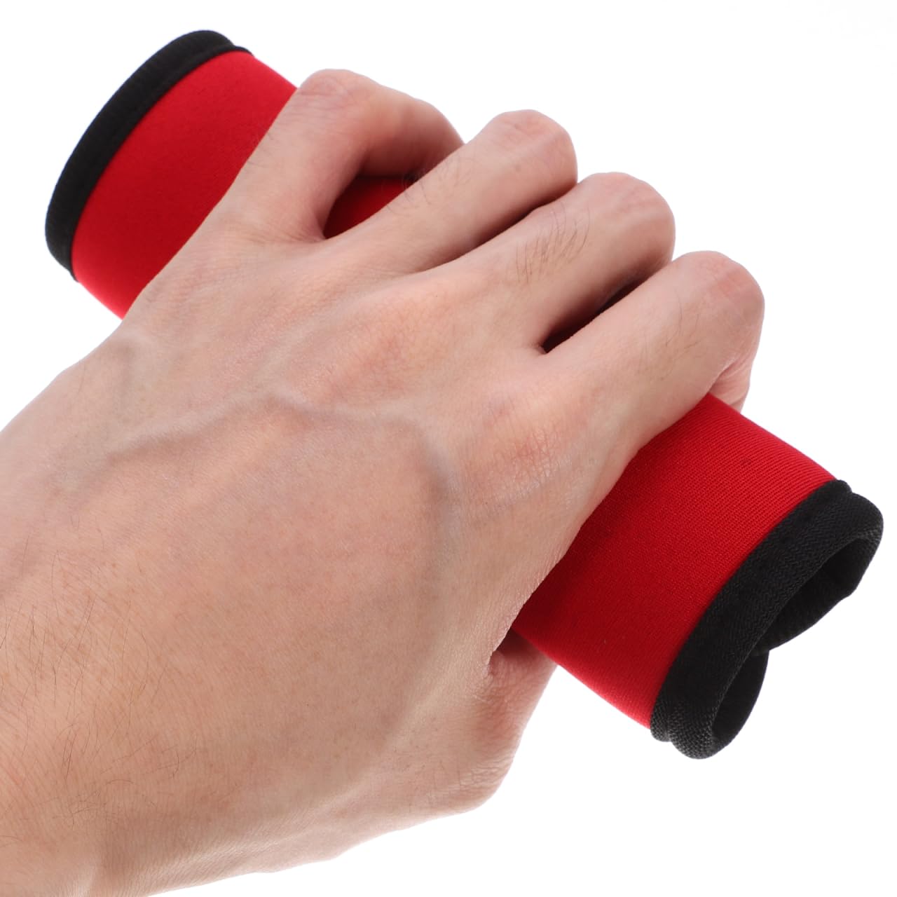 HANABASS 2 Pack Barbell Grip Pads, Red Polyester Dumbbell Handle Wraps for Weightlifting, Pull Up Bars, Powerlifting and Home Gym Training